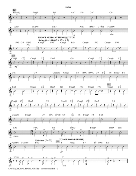 Annie (Choral Highlights) (arr. Roger Emerson) - Guitar