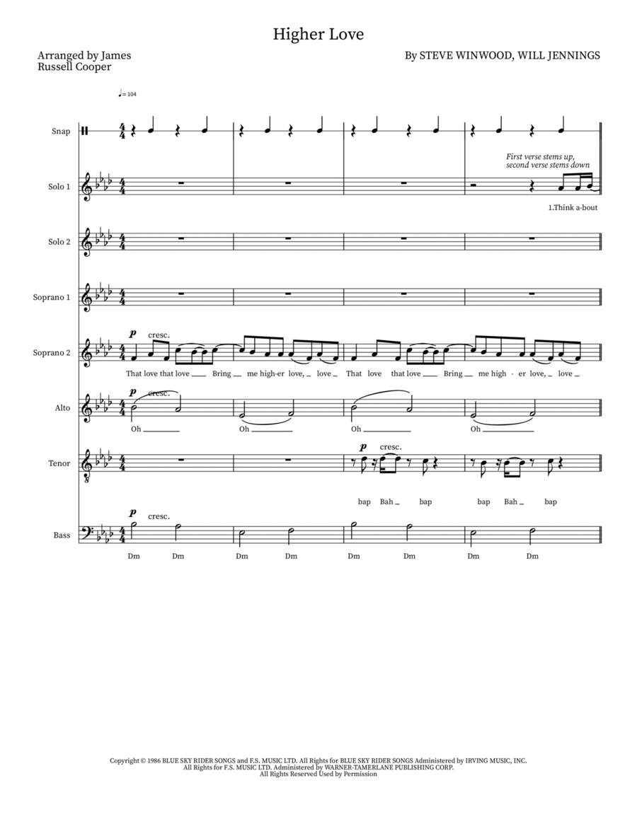 Higher Love Higher Love Small Ensemble scores gallery preview page 1
