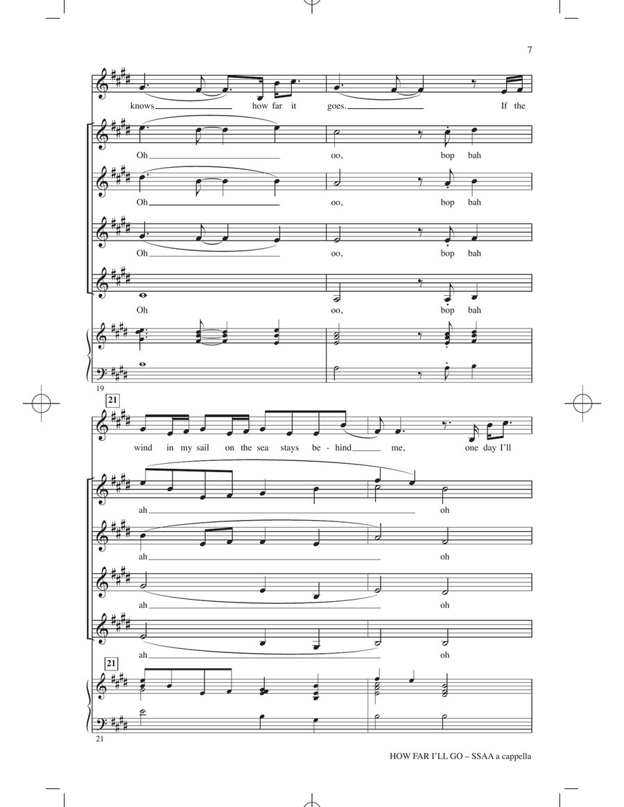How Far I'll Go (from Moana) (arr. Kirby Shaw) SSAA scores gallery preview page 6