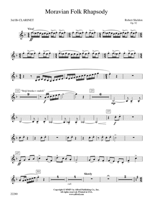 Moravian Folk Rhapsody: 3rd B-flat Clarinet