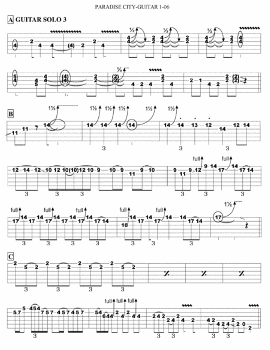 Paradise City Paradise City Electric Guitar scores gallery preview page 6