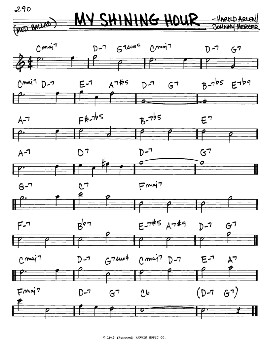 My Shining Hour E-Flat Instrument scores gallery preview page 1