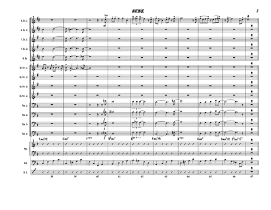 Avenue (Score) Jazz Ensemble scores gallery preview page 5