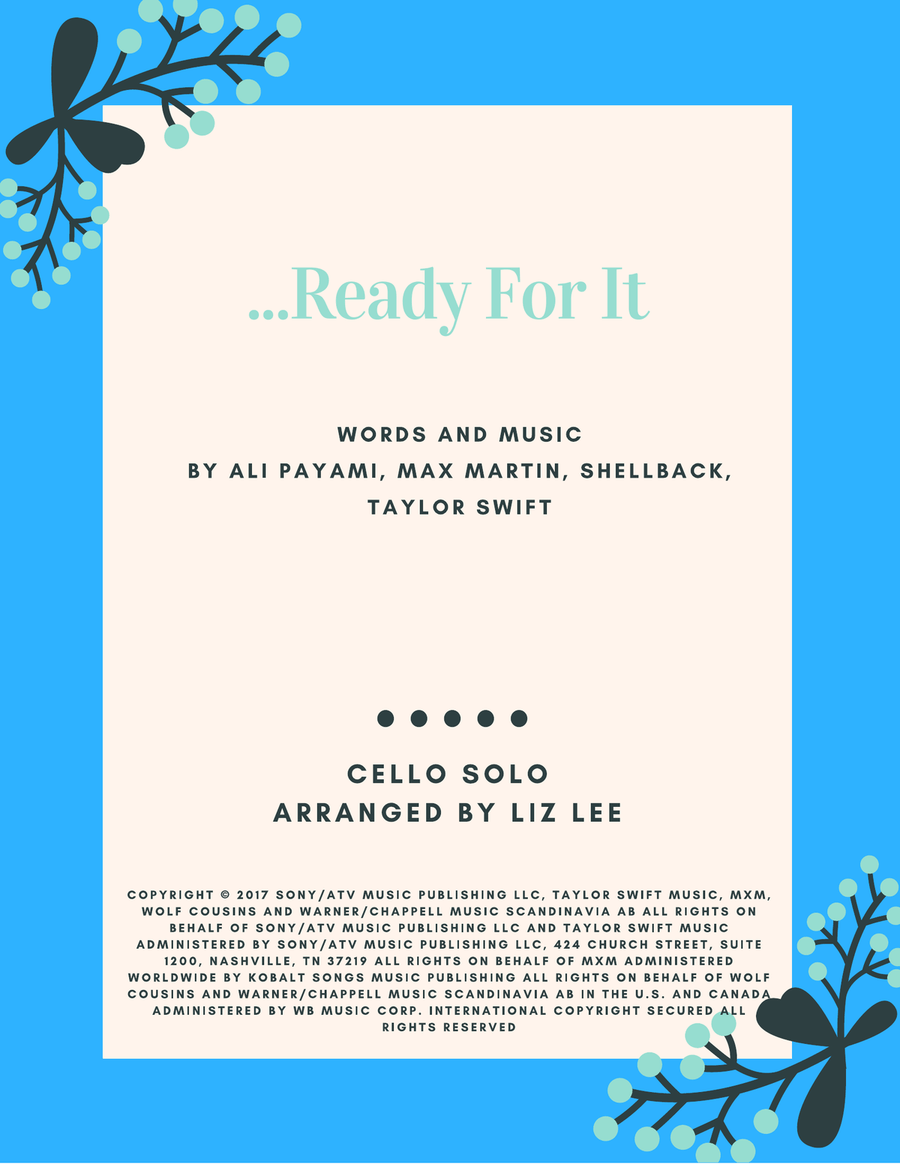...ready For It? Cello Solo scores gallery preview page 1