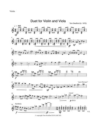 Book cover for Duet for violin and viola