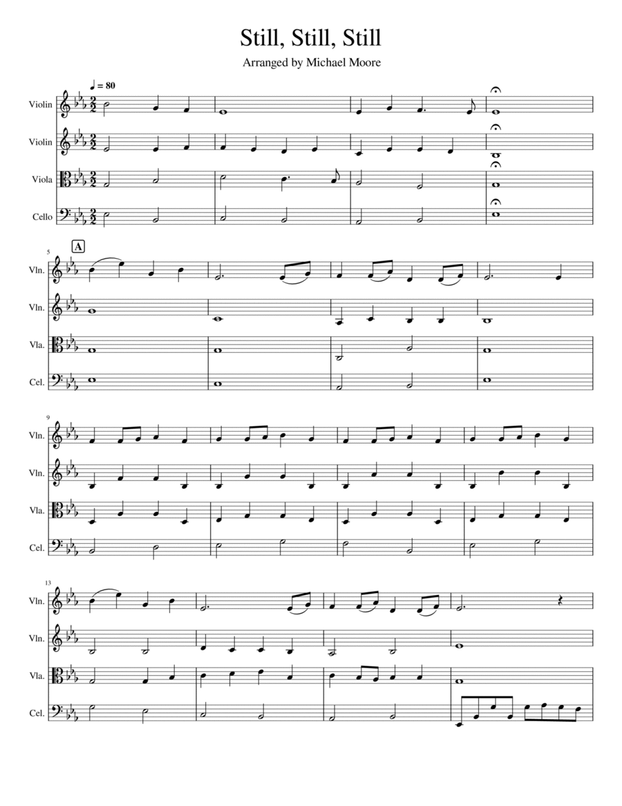 Still, Still, Still String Quartet scores gallery preview page 1