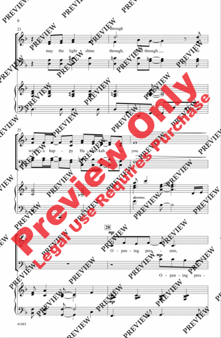 A Hanukkah Wish A Hanukkah Wish 4-Part scores gallery preview page 6