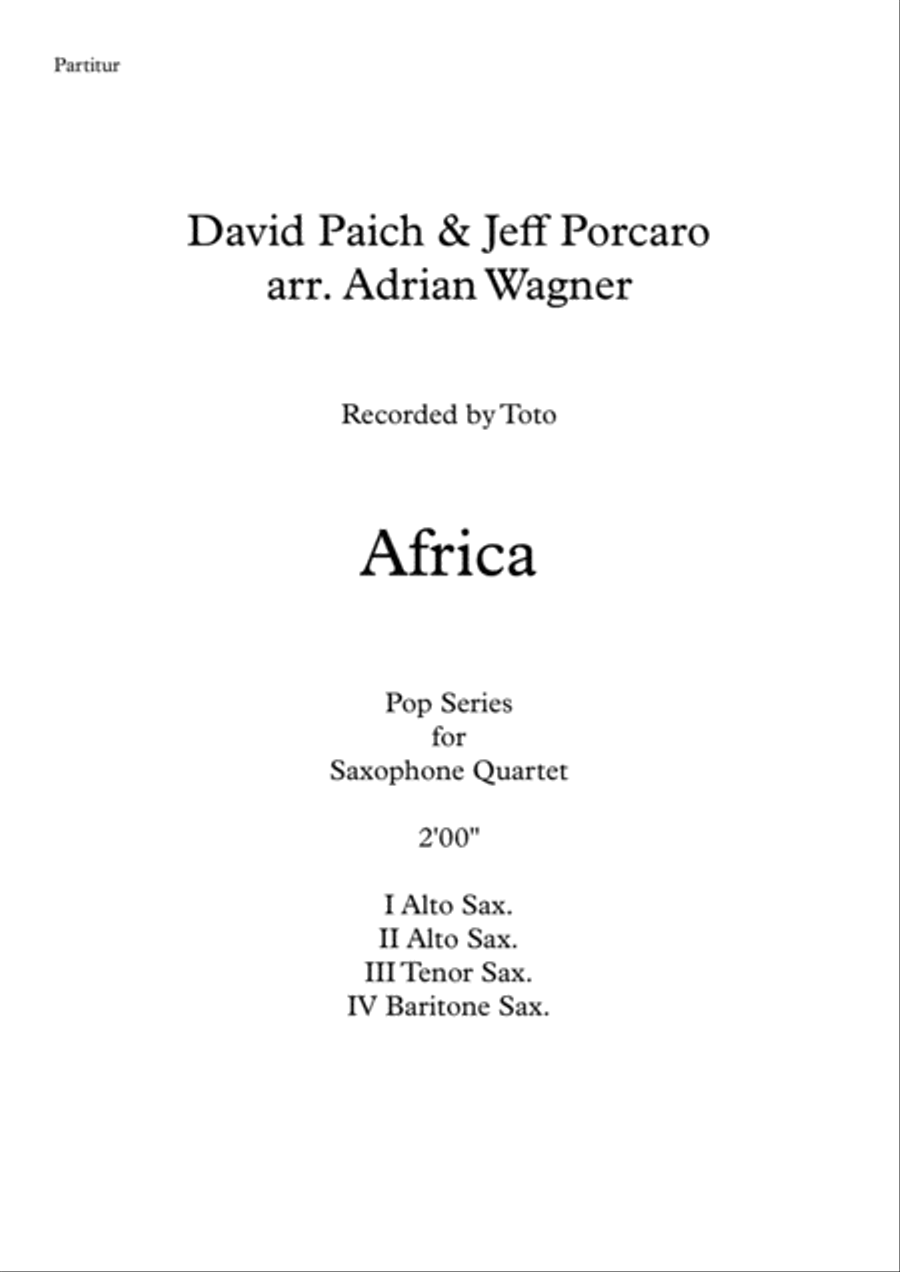 Africa Africa Saxophone Quartet scores gallery preview page 2