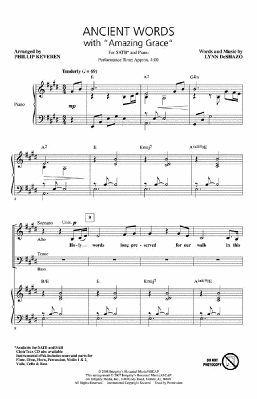 Ancient Words (with Amazing Grace) Choir scores gallery preview page 2