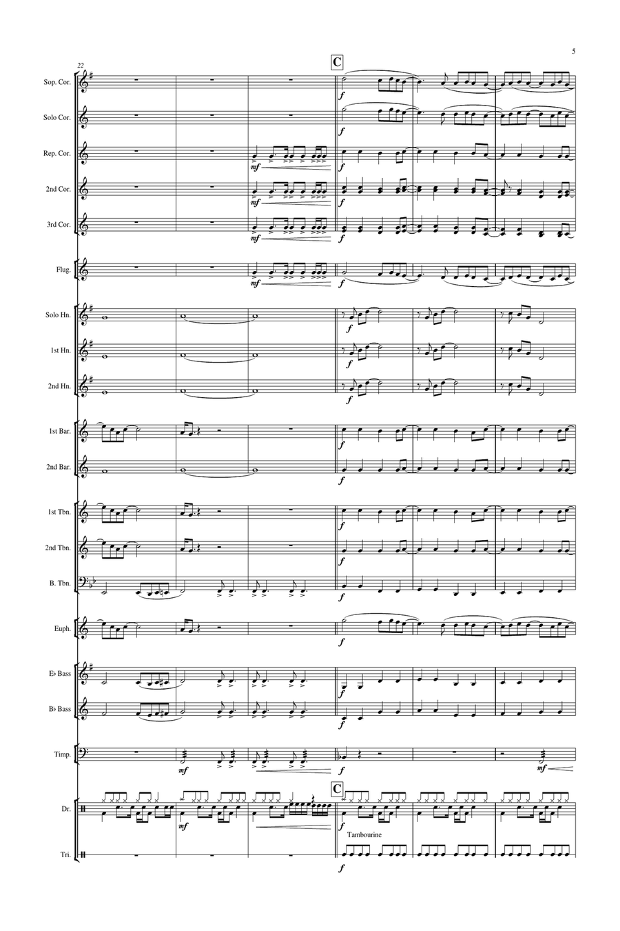 Don't Look Back In Anger Brass Band scores gallery preview page 6