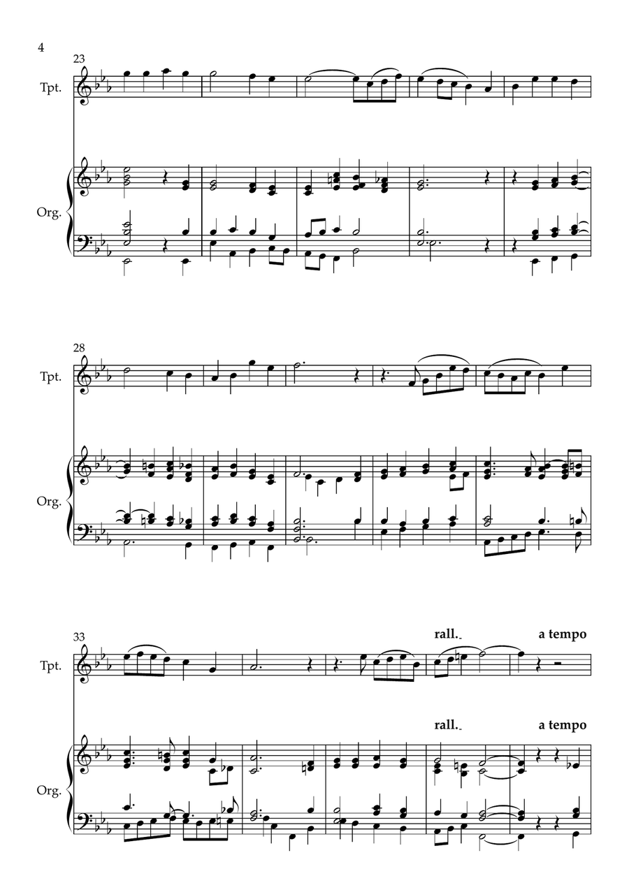 Aurelia (The Church's One Foundation), for Trumpet and Organ Trumpet Solo scores gallery preview page 4