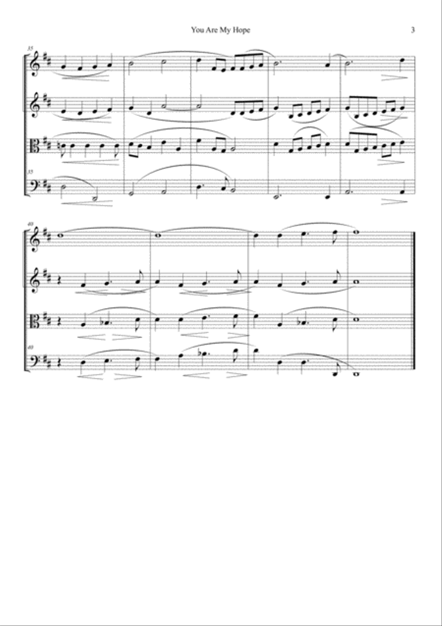You Are My Hope String Quartet scores gallery preview page 3