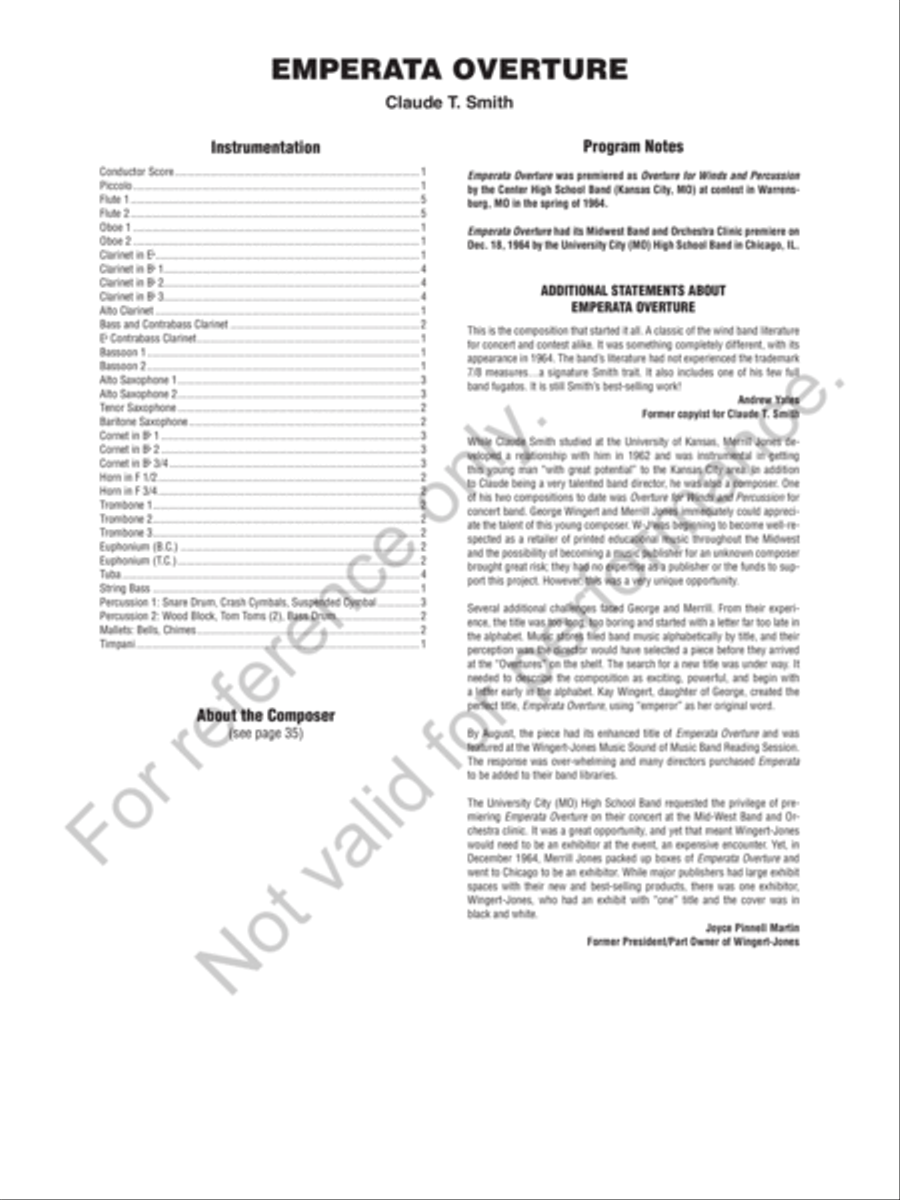 Emperata Overture Concert Band scores gallery preview page 3