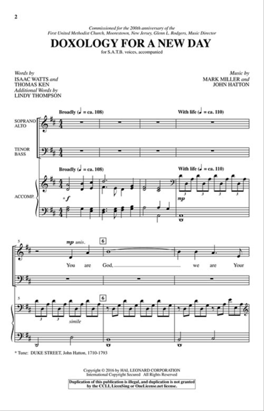 Doxology for a New Day Doxology for a New Day 4-Part scores gallery preview page 2