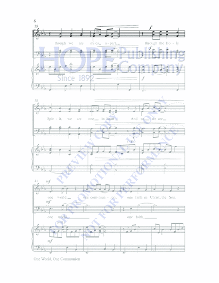 One World, One Communion 4-Part scores gallery preview page 6