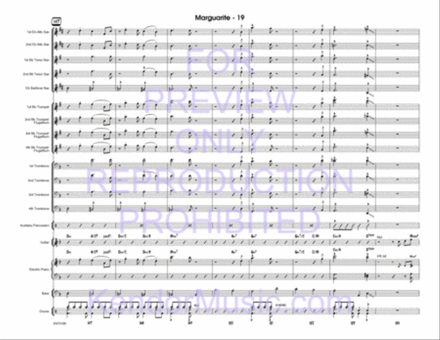 Marguarite (Full Score) Jazz Ensemble scores gallery preview page 20