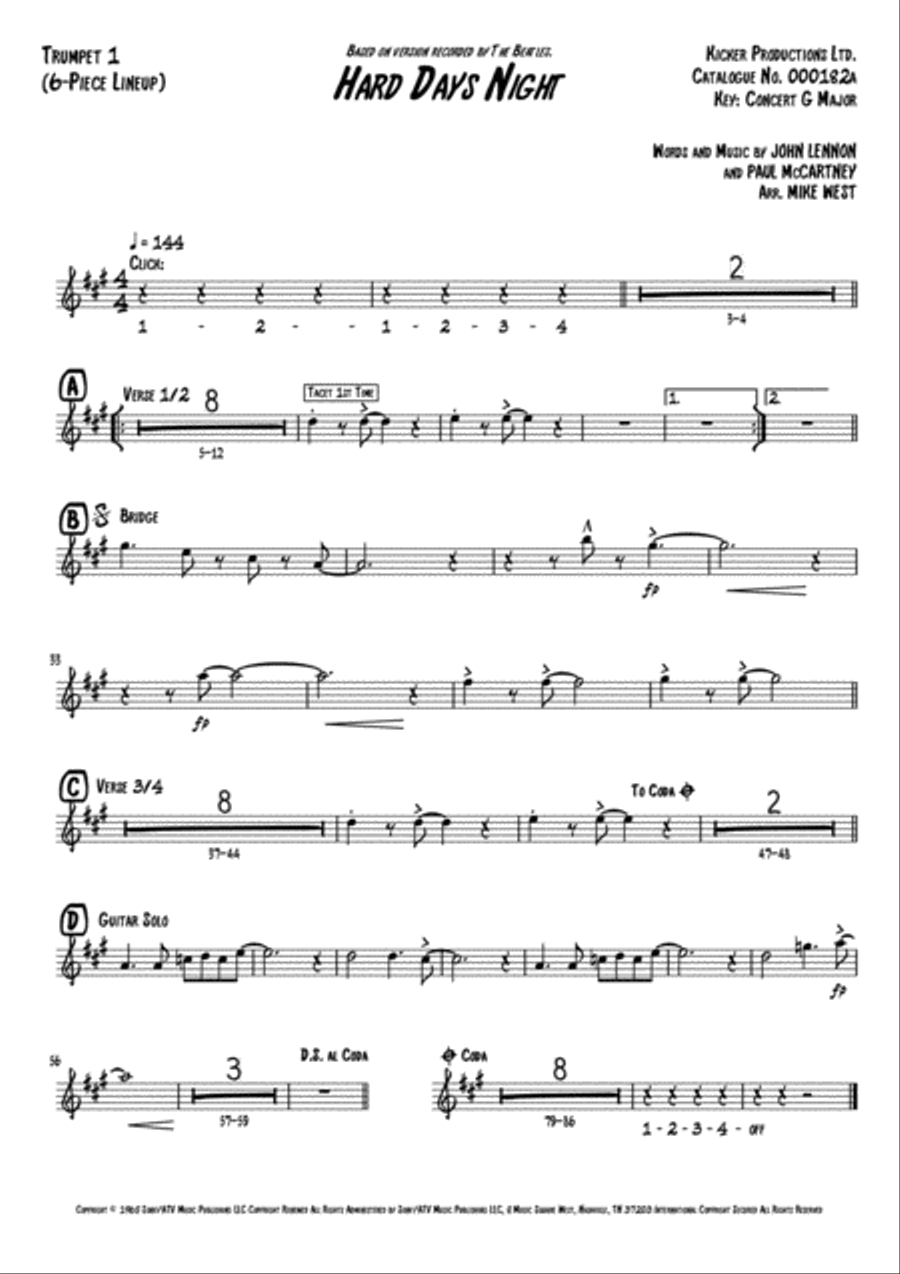 Another Hard Day's Night Small Ensemble scores gallery preview page 2