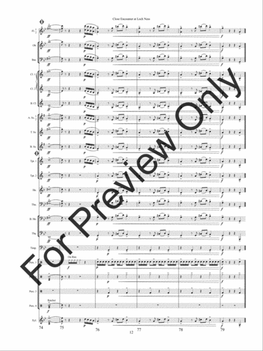 Close Encounter at Loch Ness (Score) Concert Band scores gallery preview page 15