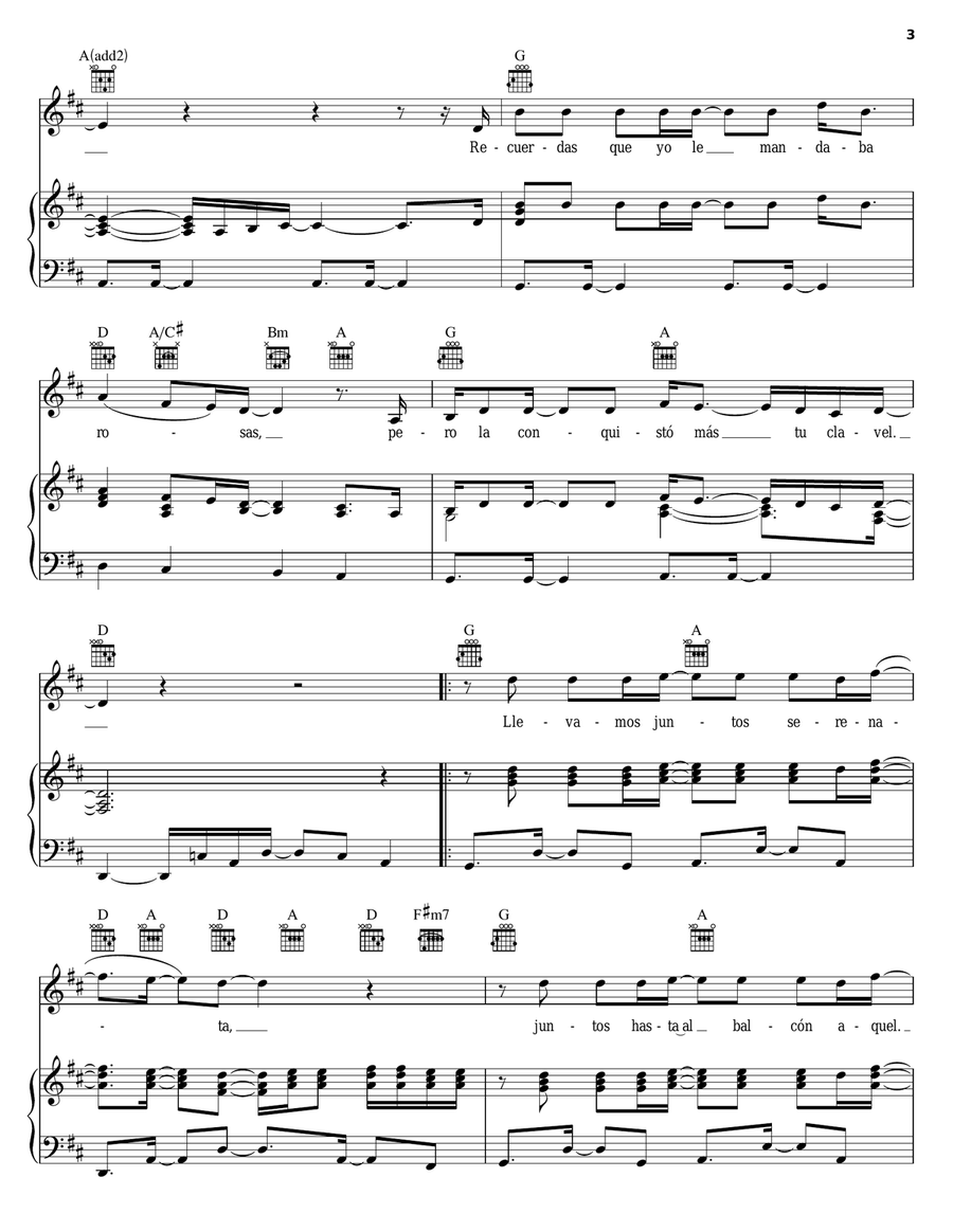 Maracas Maracas Piano, Vocal, Guitar scores gallery preview page 3