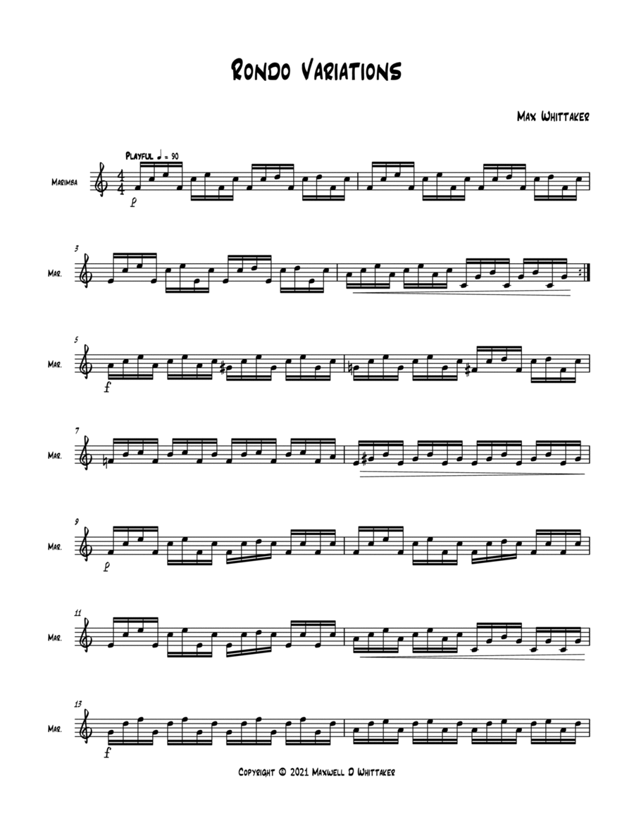 Rondo Variations Marimba scores gallery preview page 1
