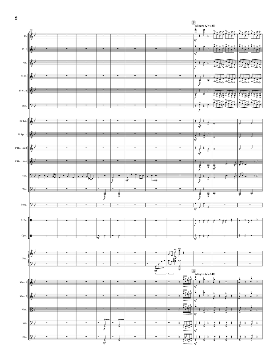 Symphony No. 1 in G Minor [1st and 3rd Mvmts.], Op. 14 Full Orchestra scores gallery preview page 2