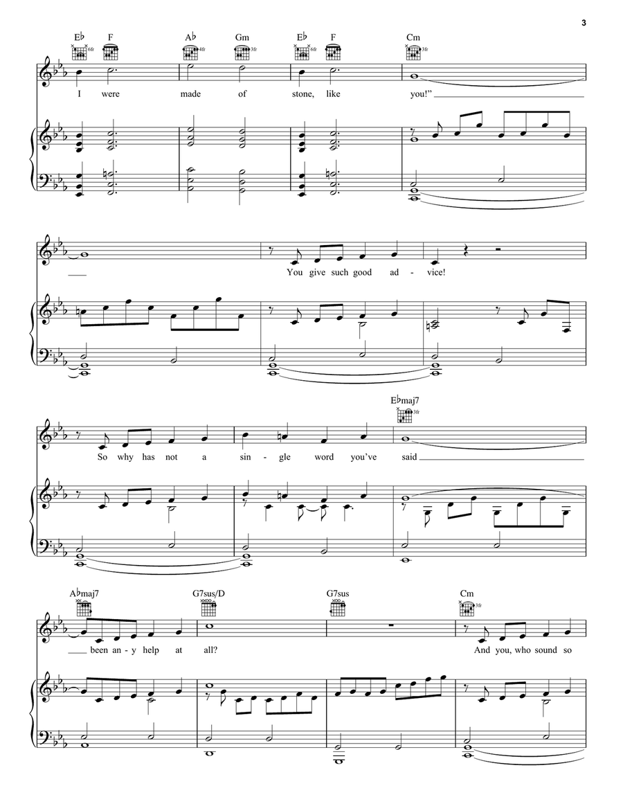 Made Of Stone (from the musical The Hunchback of Notre Dame) Piano, Vocal, Guitar scores gallery preview page 3