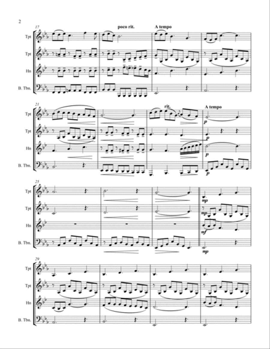 Beautiful Dreamer for Brass Quartet Brass Quartet scores gallery preview page 2