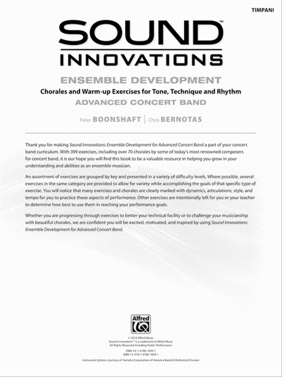 Sound Innovations for Concert Band -- Ensemble Development for Advanced Concert Band Concert Band Methods scores gallery preview page 2