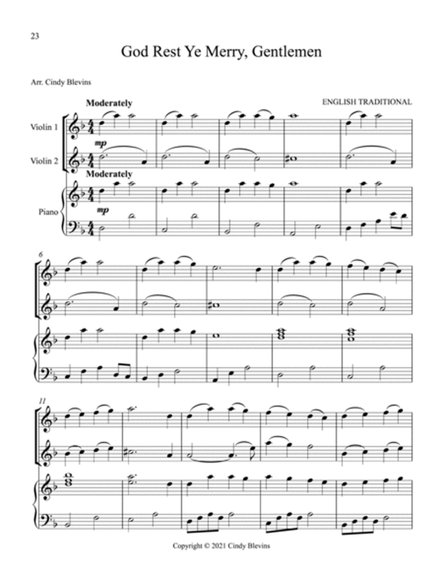 Two Violins and Piano for Christmas, Vol. II (12 arrangements) image number null