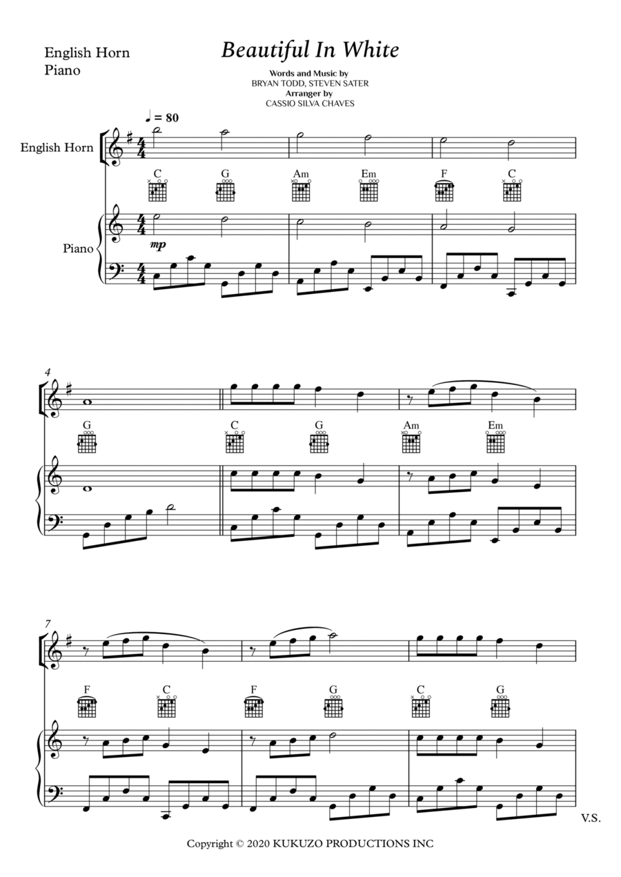 Beautiful In White Beautiful In White Small Ensemble scores gallery preview page 1