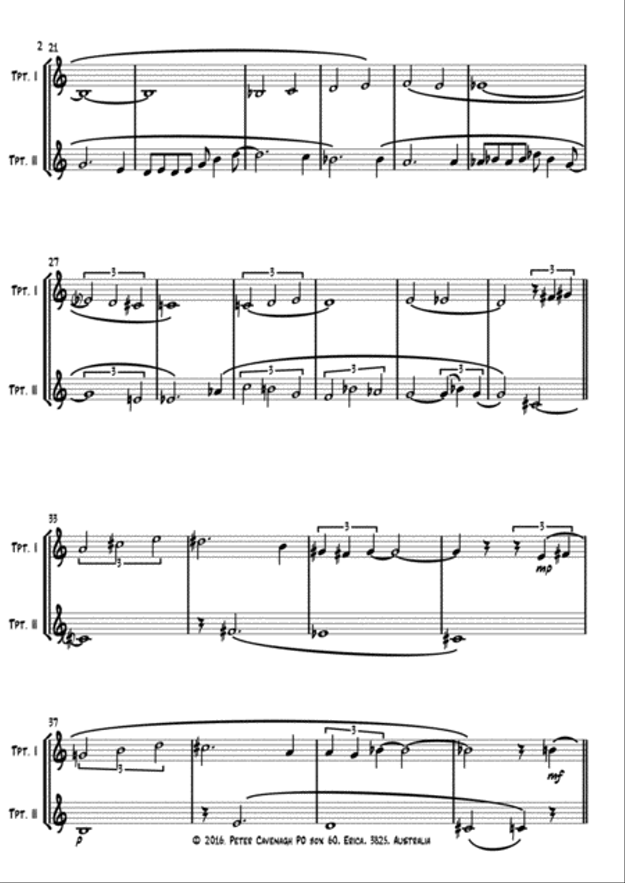 Blaart Bossa - trumpet duet Trumpet Duet scores gallery preview page 2