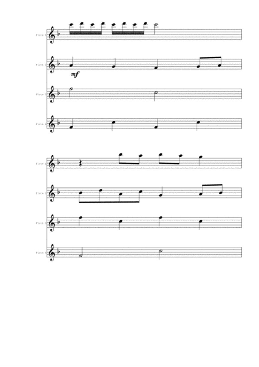 Butterfly Woodwind Quartet scores gallery preview page 4