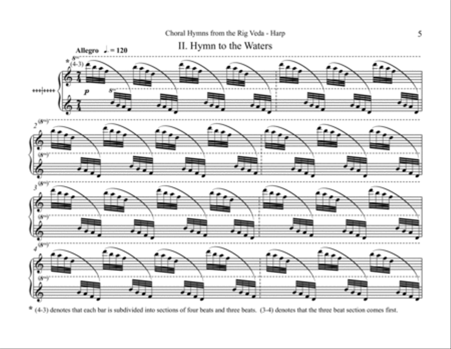 Choral Hymns from the Rig-Veda, Group 3 (Downloadable Harp Part) Choir scores gallery preview page 5