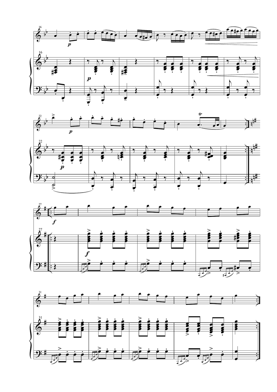 Turkish March for Oboe and Piano Turkish March for Oboe and Piano Piano scores gallery preview page 4