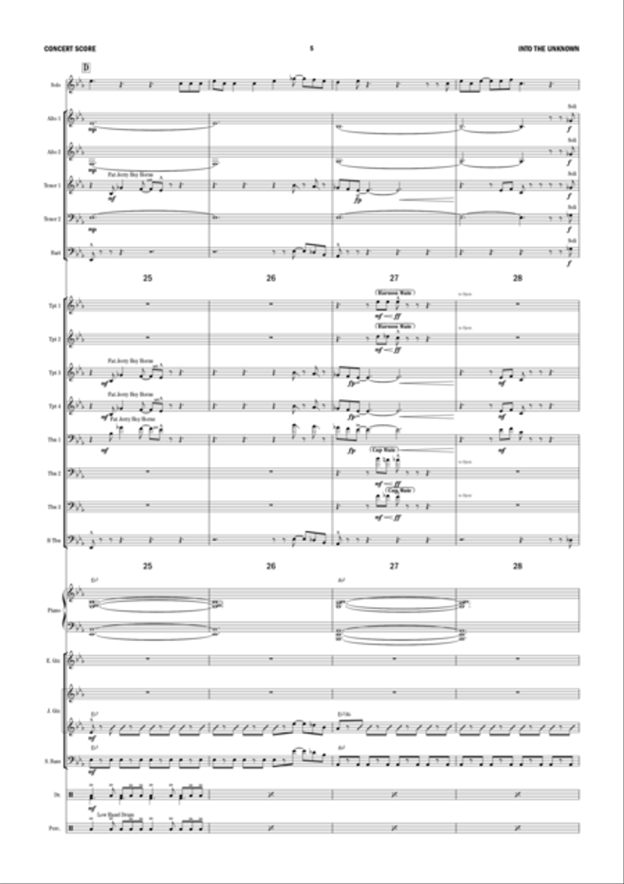 Into The Unknown Jazz Ensemble scores gallery preview page 5