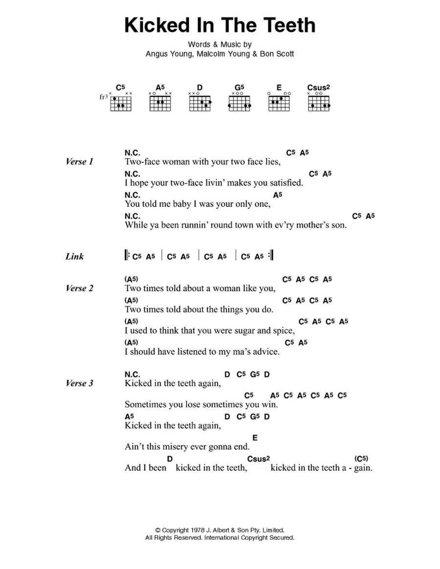 Kicked In The Teeth Kicked In The Teeth Electric Guitar scores gallery preview page 1