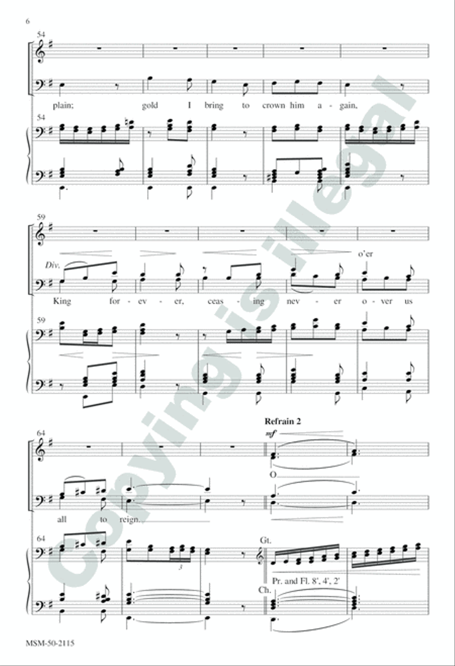 We Three Kings 4-Part scores gallery preview page 6