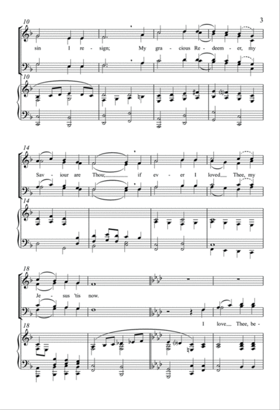 My Jesus, I Love Thee 4-Part scores gallery preview page 3