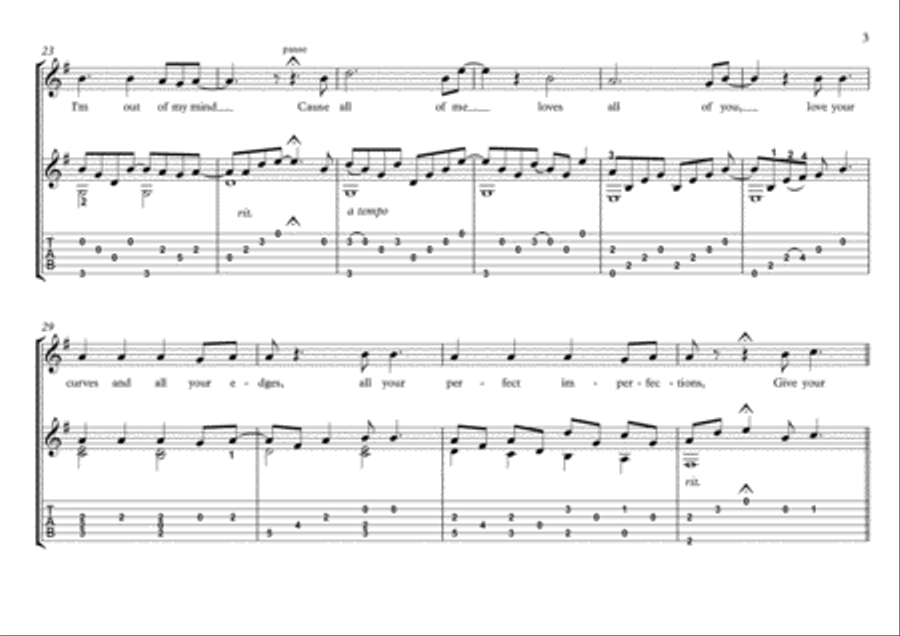 All Of Me Guitar Tablature scores gallery preview page 3
