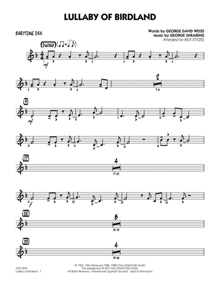 Lullaby Of Birdland - Baritone Sax