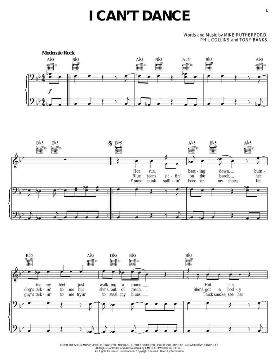 I Can't Dance I Can't Dance Acoustic Guitar scores gallery preview page 1