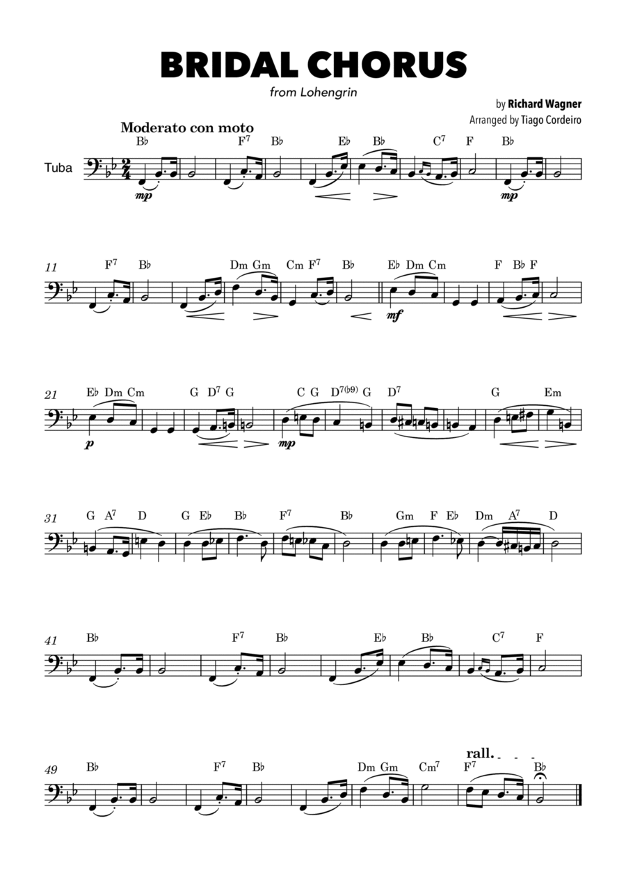 Bridal Chorus Tuba scores gallery preview page 1