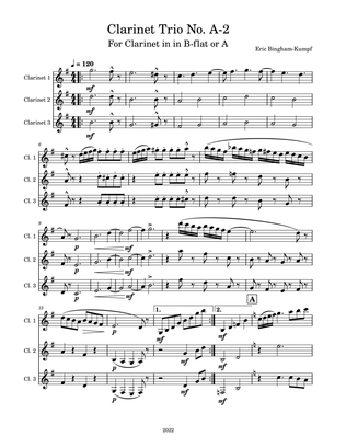 Book cover for Clarinet Trio No. A-2