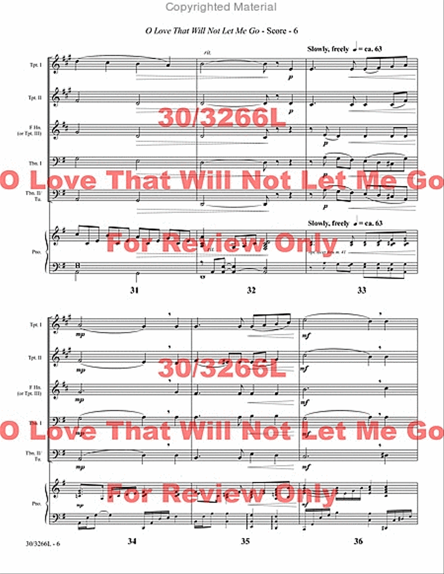 O Love That Will Not Let Me Go Brass Ensemble scores gallery preview page 7