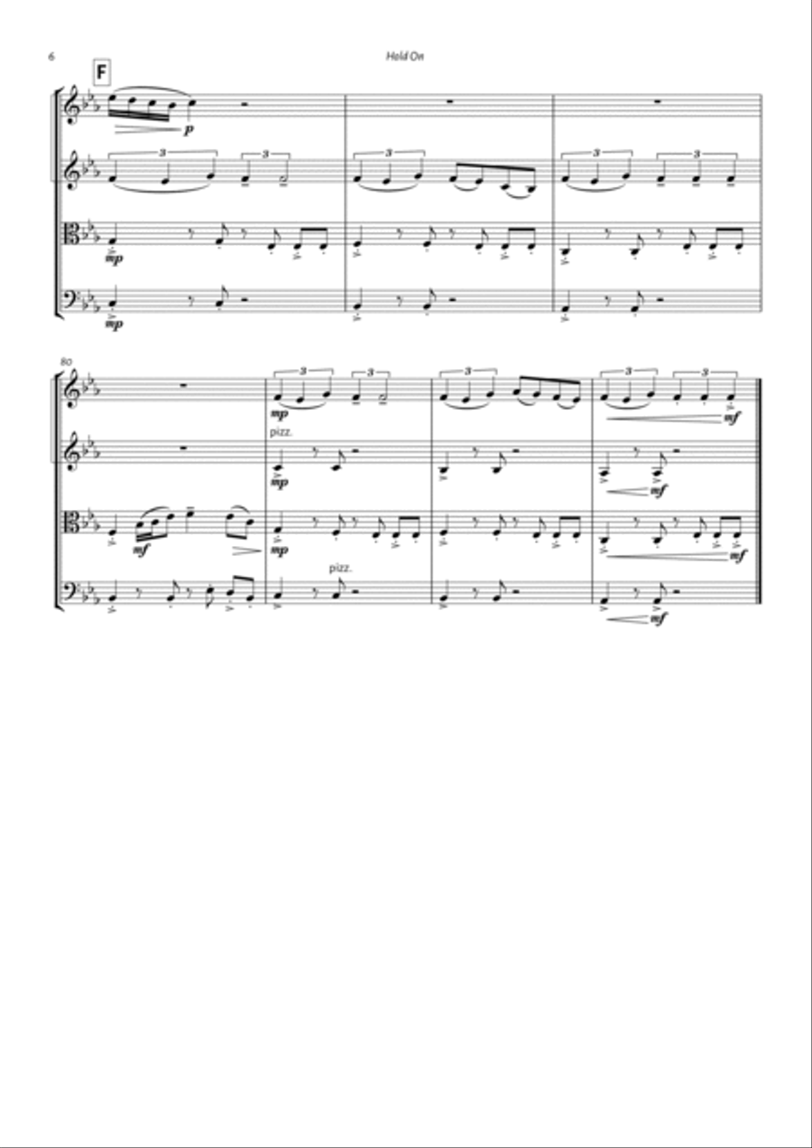 Hold On String Quartet scores gallery preview page 6