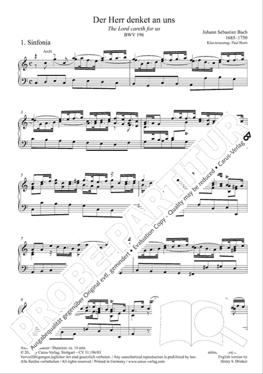 The Lord is mindful of us (Der Herr denket an uns) STB scores gallery preview page 7