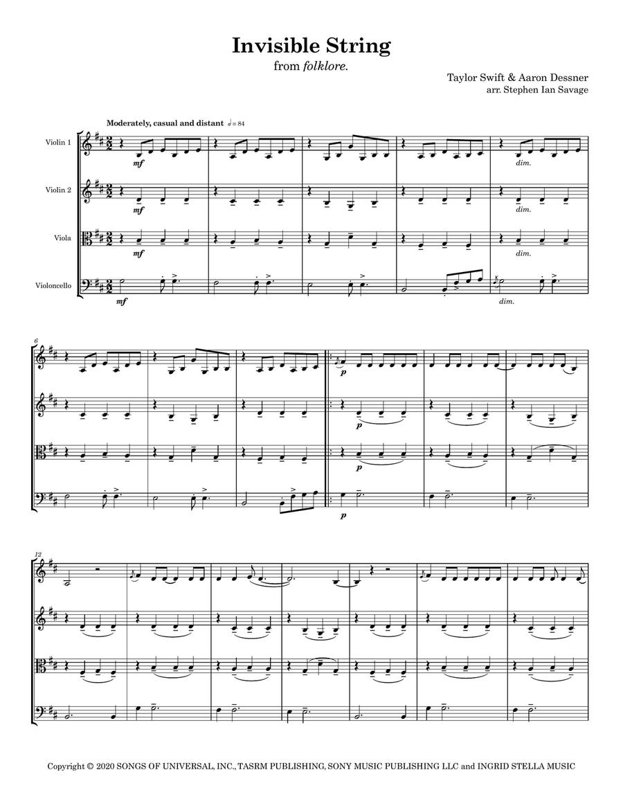 Invisible String String Quartet scores gallery preview page 2