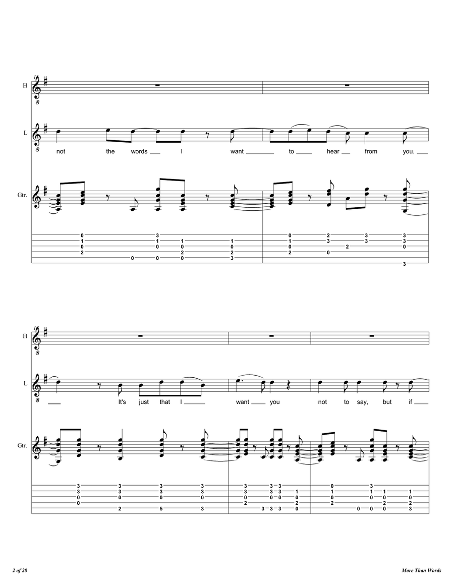 More Than Words Vocal Duet scores gallery preview page 3