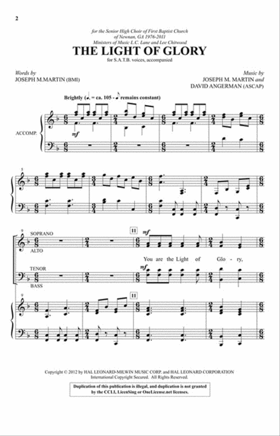 The Light of Glory The Light of Glory 4-Part scores gallery preview page 2