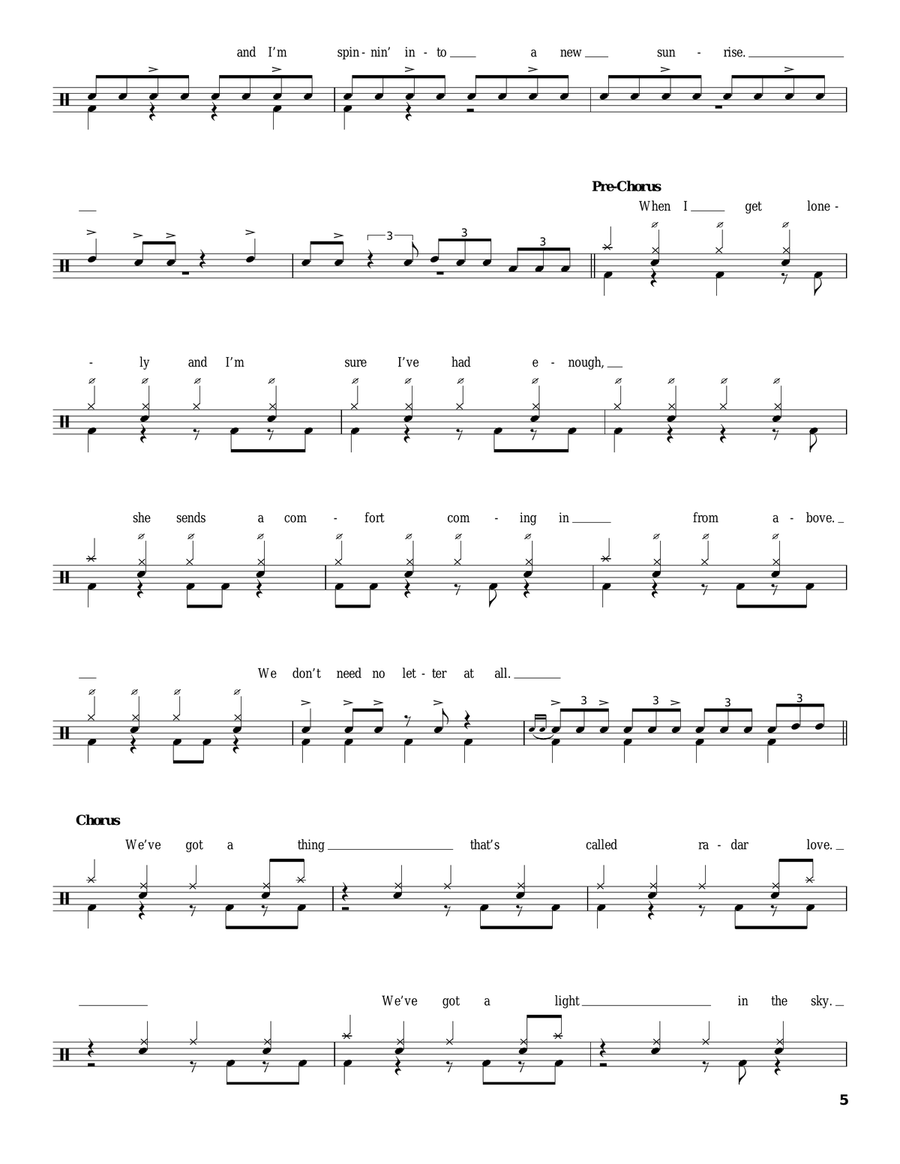 Radar Love Drum Set scores gallery preview page 5